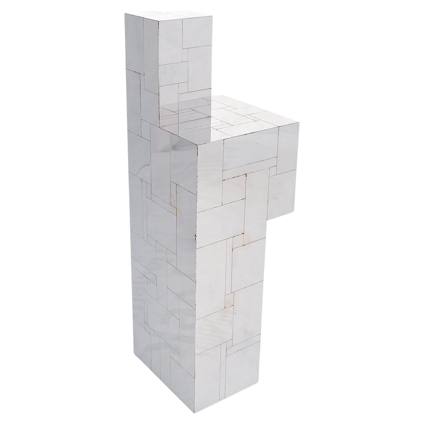 EstablishedLines Signed Paul Evans City Scape Polished Chrome Double Pedestal Mid Century Modern