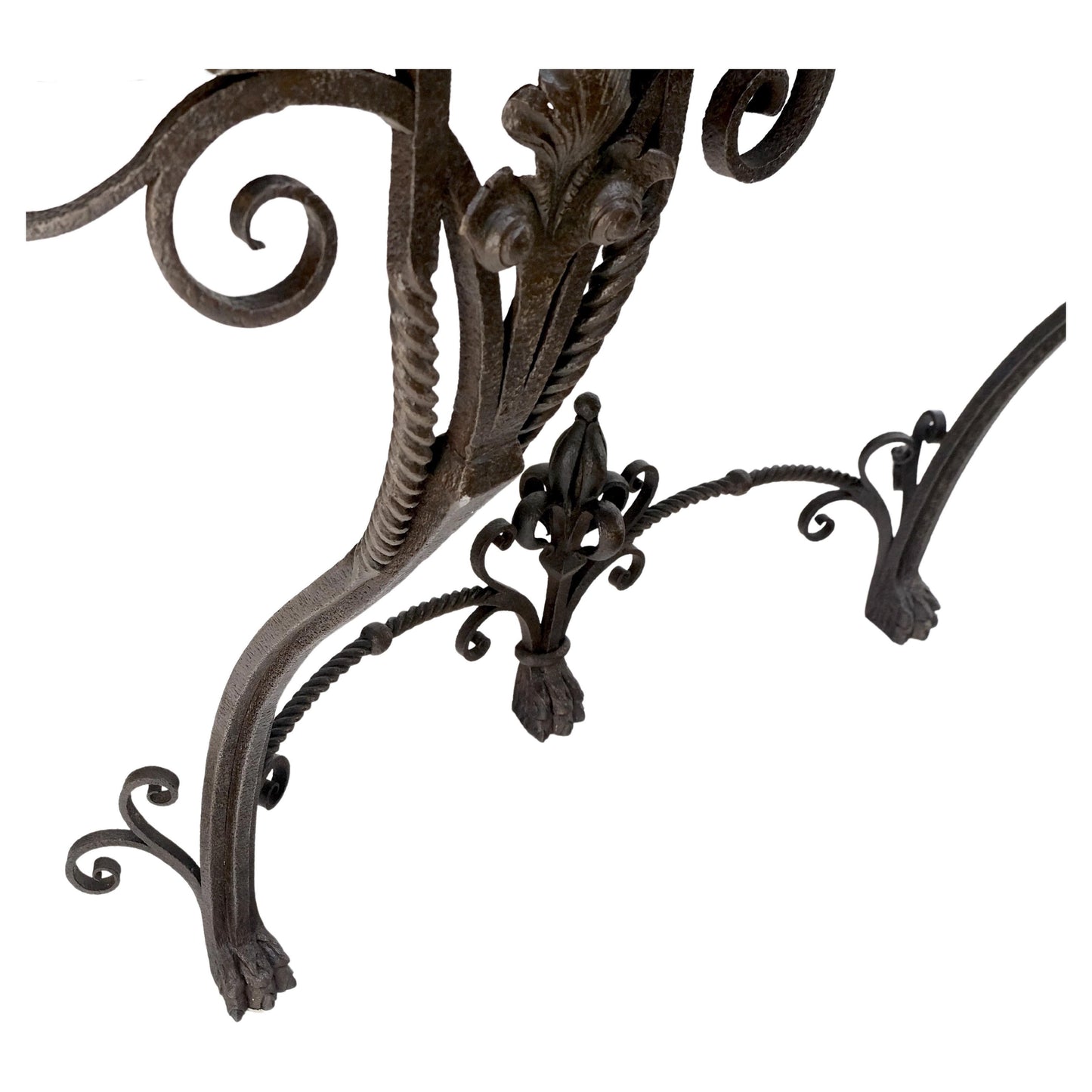 EstablishedLines Large Heavy Wall Wrought Iron Base Marble Top Console Hall Entry Table MINT!