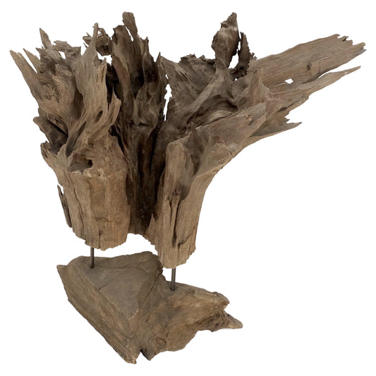 EstablishedLines Large Mid-Century Modern Abstract Driftwood Floating Suspended Sculpture