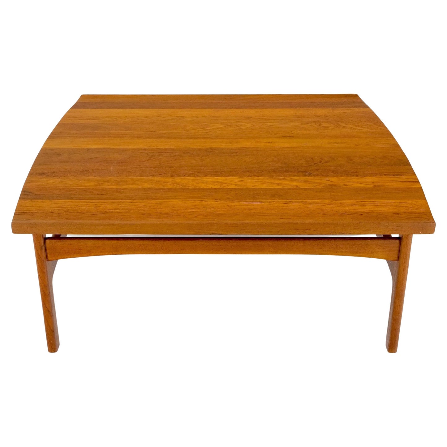 EstablishedLines Rolled Edge Solid Teak Top Square Danish Mid-Century Modern Coffee Table Mint!