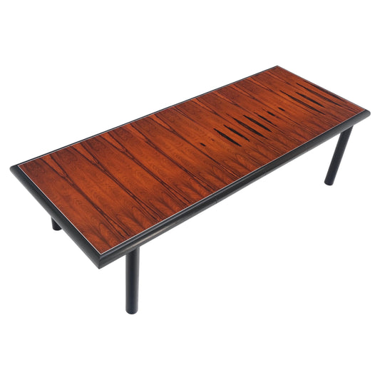 EstablishedLines Rosewood Top Black Lacquer Base Massive Cylinder Shape Legs Dining Table MINT!