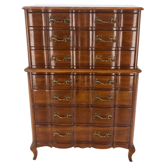 EstablishedLines Solid Cherry Country French Brass Pulls 7 Drawers High Chest Dresser MINT!