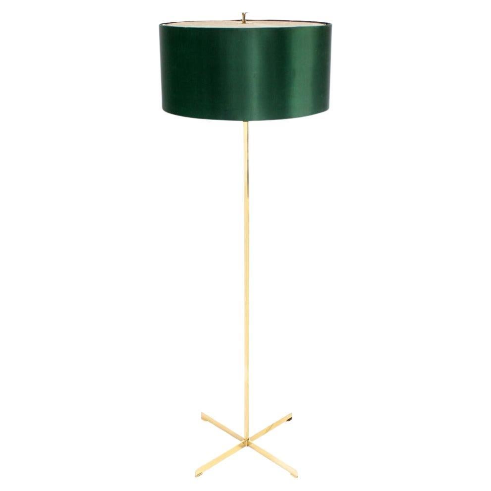 EstablishedLines Mid-Century Modern Machined Solid Brass Floor Lamp in Style of Tommy Parzinger