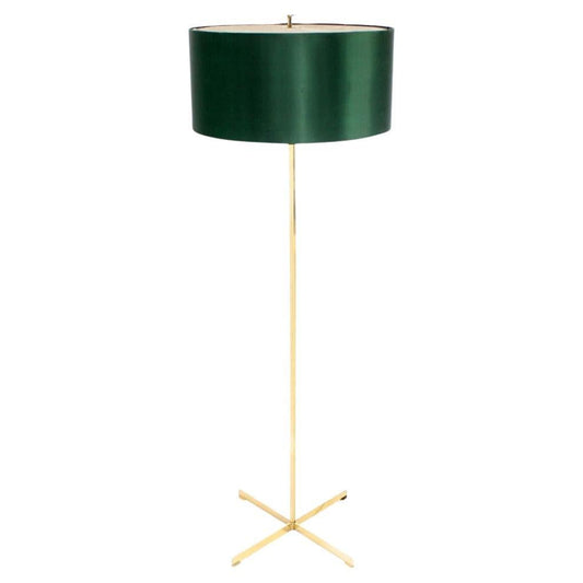 EstablishedLines Mid-Century Modern Machined Solid Brass Floor Lamp in Style of Tommy Parzinger