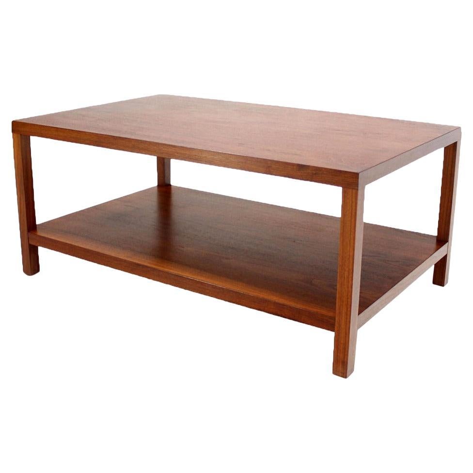 EstablishedLines Mid Century Modern Parson Style Large Rectangle Coffee Table w Bottom Shelf MINT