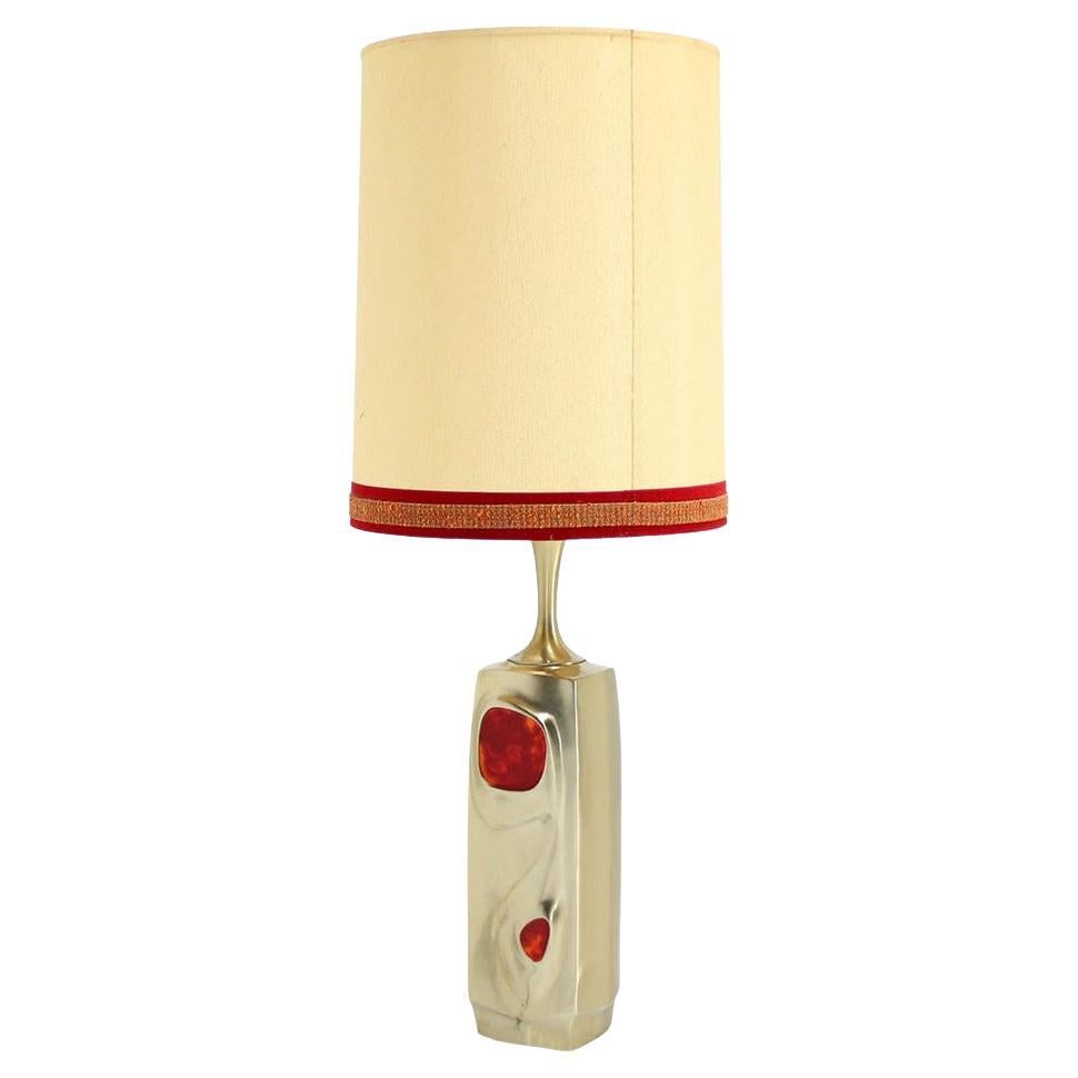 EstablishedLines Mid-Century Modern Art Nouveau Revival Style Cast Metal Base Table Lamp MINT!