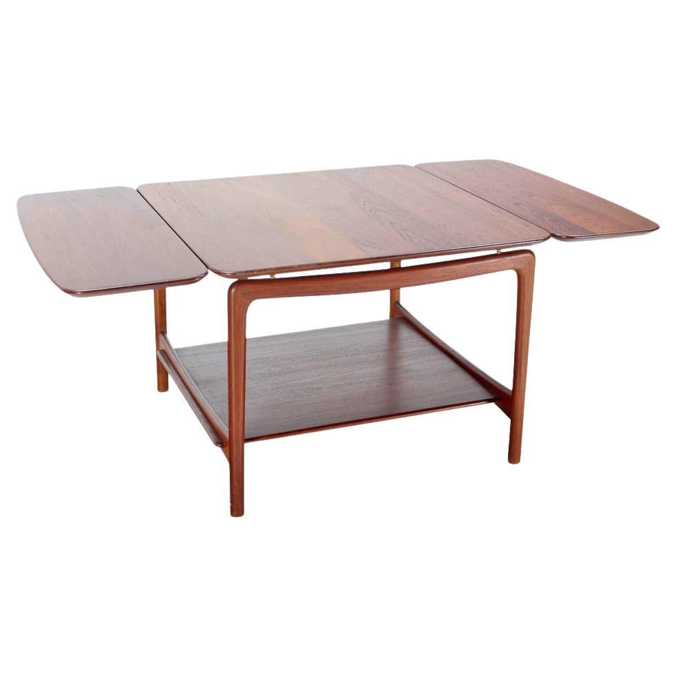 EstablishedLines John Stuart Danish Mid Century Modern Solid Teak Drop Leaf Coffee Center Table