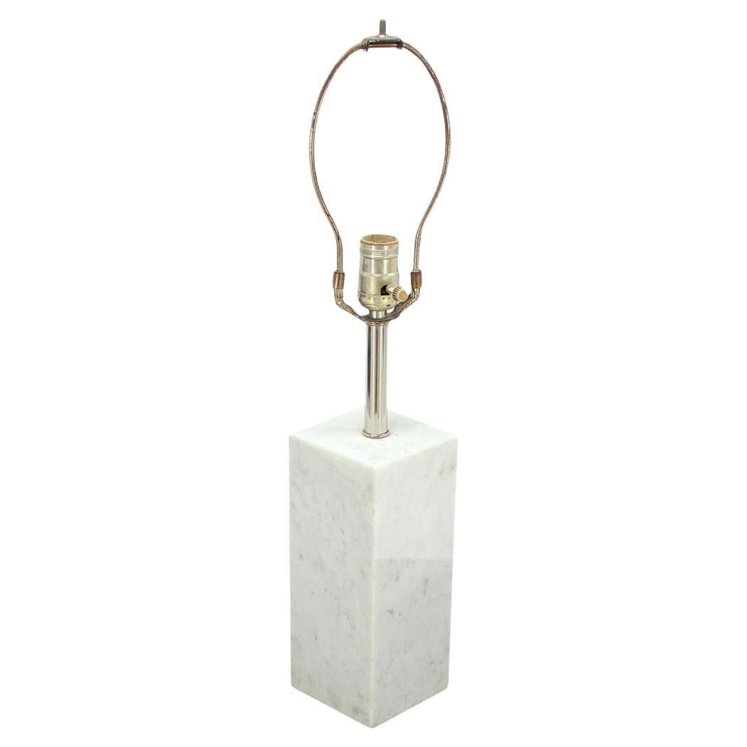 EstablishedLines Mid Century Modern Marble Cube Square Shape Modern Table Lamp MINT!