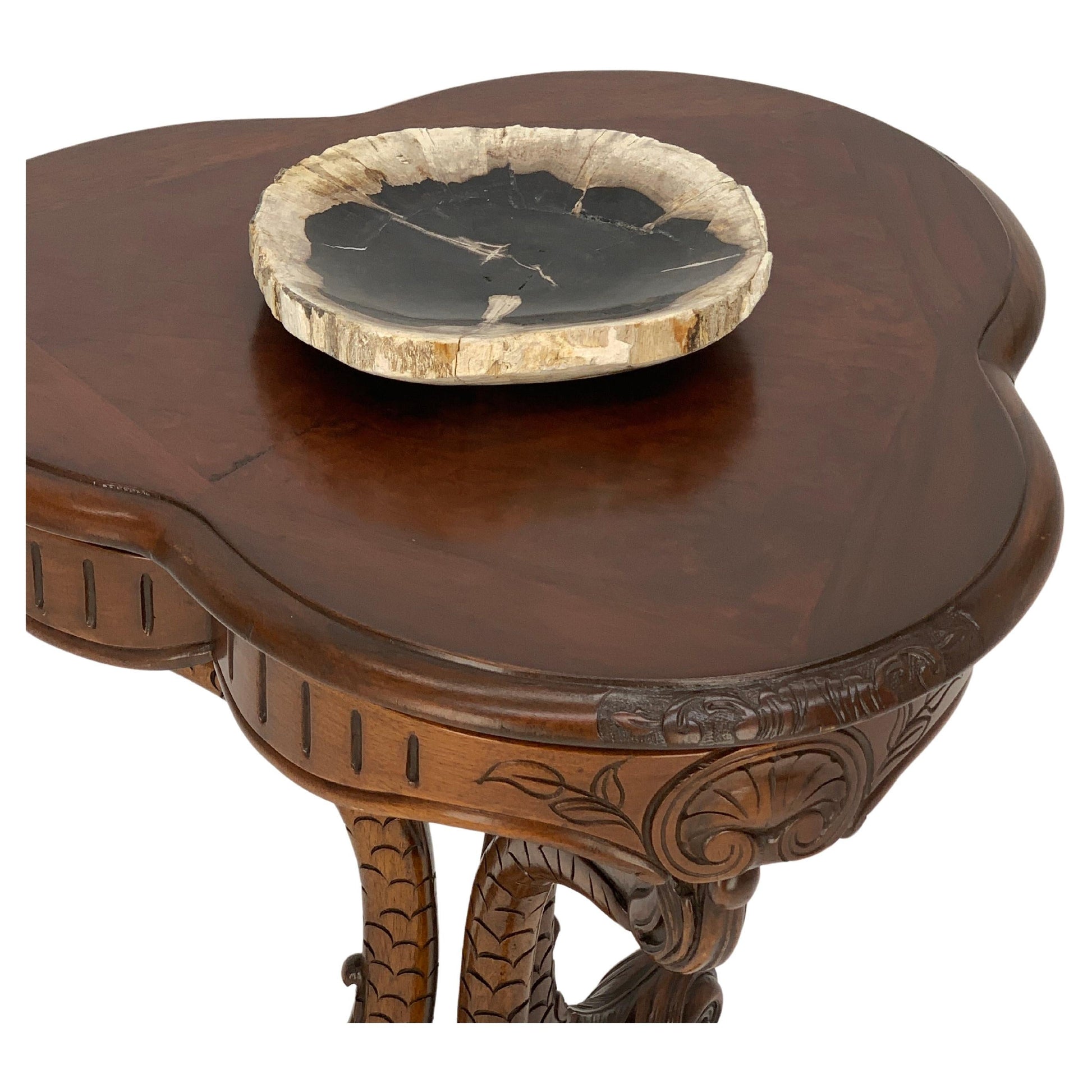 EstablishedLines Petrified Wood Round Black & Beige Bowl Dish Large Plate