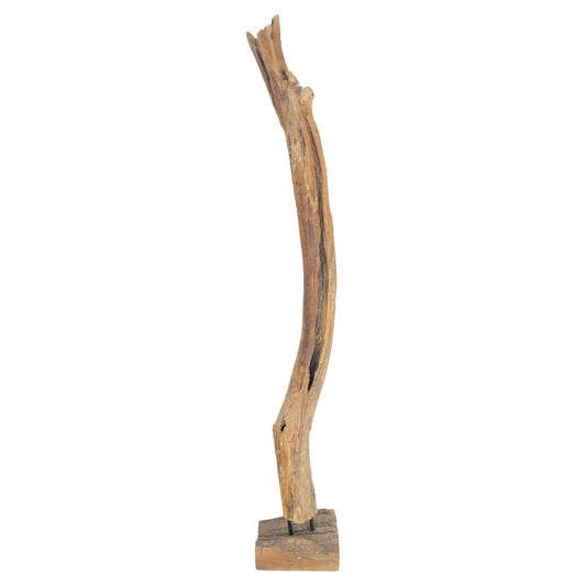 EstablishedLines Mid Century Modern 78" Tall Narrow Drift Wood Sculpture Specimen on Wooden Base