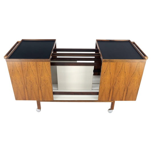 EstablishedLines Danish Mid Century Modern Rosewood Bar Cart Trolley by Niels Erik Glasdam Jensen