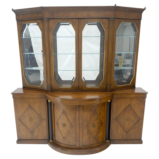 EstablishedLines Grosfeld House Demi Lune Shape Front 2 Part Beveled Glass Doors Breakfront MINT