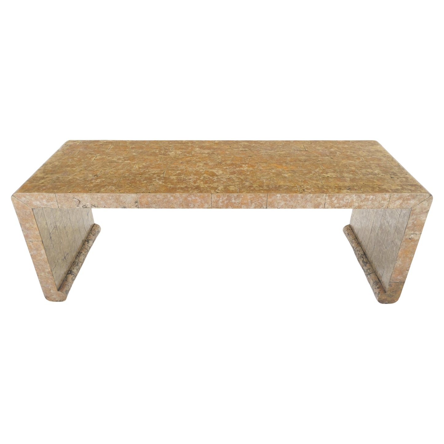 EstablishedLines Waterfall Mica Tiles 4' Long Coffee Table Bench 1970's Mid Century Modern MINT!
