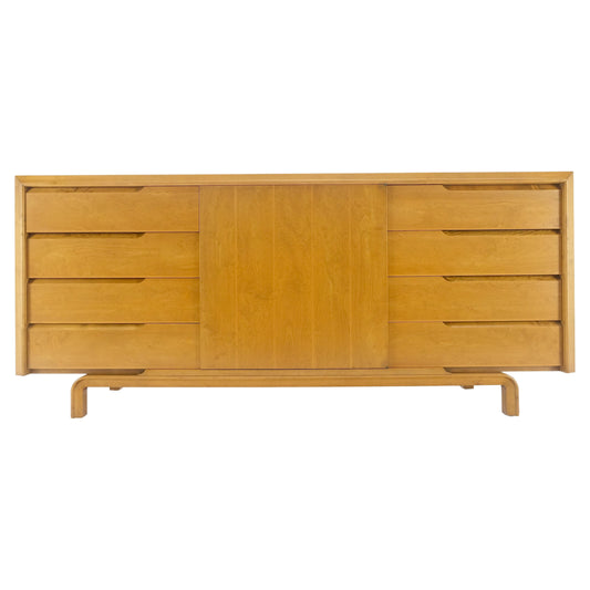 EstablishedLines Edmond Spence 9 Drawers Blond Birch Swedish Mid Century Modern Dresser Credenza