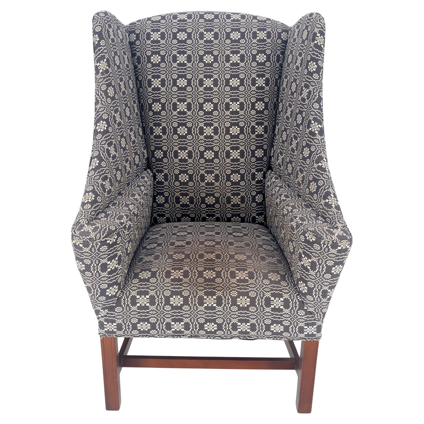 EstablishedLines Unusual Deep Wings Federal Style Mahogany Base Wing Club Armchair