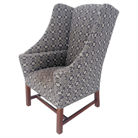 EstablishedLines Unusual Deep Wings Federal Style Mahogany Base Wing Club Armchair