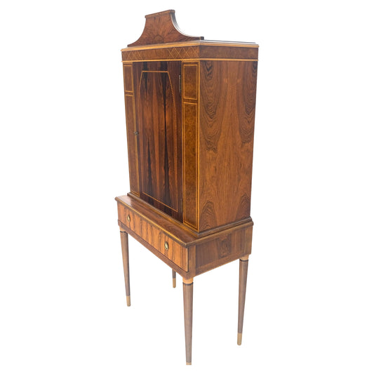 EstablishedLines Rosewood French Art Deco Tapered Legs Cupboard Buffet Breakfront Cabinet MINT!