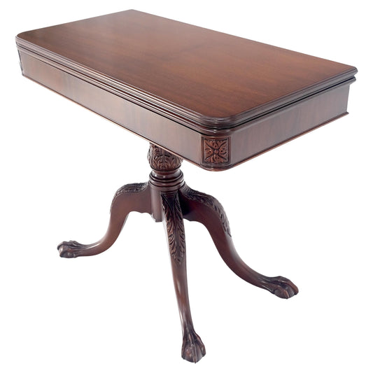 EstablishedLines Ball & Claw Chippendale Style Mahogany Expandable Flip Top Game Console Table