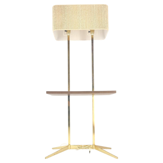 EstablishedLines Mid Century Modern All Solid Brass Rectangle End Table Floor Lamp McCobb Style