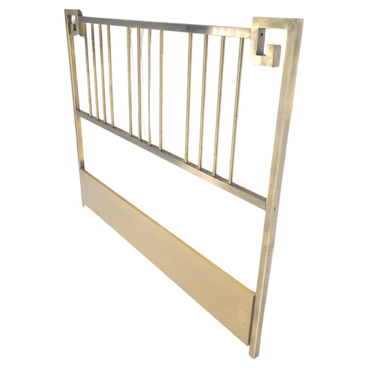 EstablishedLines Mastercraft Greek Key Style Mid Century Modern Brass Queen Size Headboard