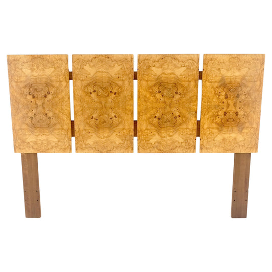 EstablishedLines Mid Century Modern Milo Baughman Full Queen Size Burl Wood Headboard Bed MINT!