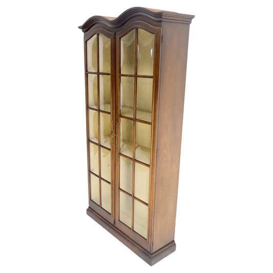 EstablishedLines 7' Tall Bubble Glass Double Doors Adjustable Shelves Bookcase Display Cabinet
