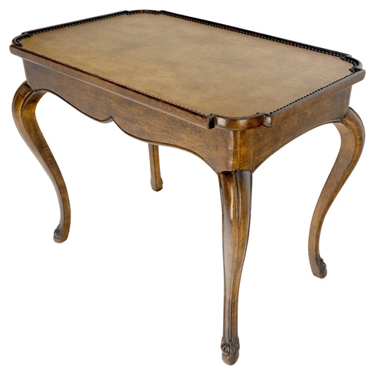 EstablishedLines Cabriole Leg Rectangular Decorative Accent Center Table Gueridon Brass Tack MINT