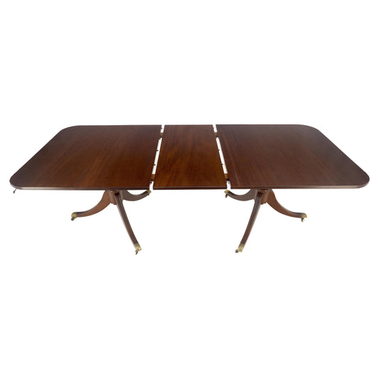 EstablishedLines Regency Solid Mahogany Double Pedestal 1x17" Extension Board Dining Table MINT!