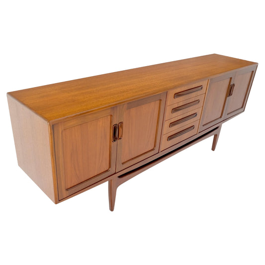EstablishedLines Danish Mid Century Modern Double Two Door Compartment 4 Drawers Teak Credenza