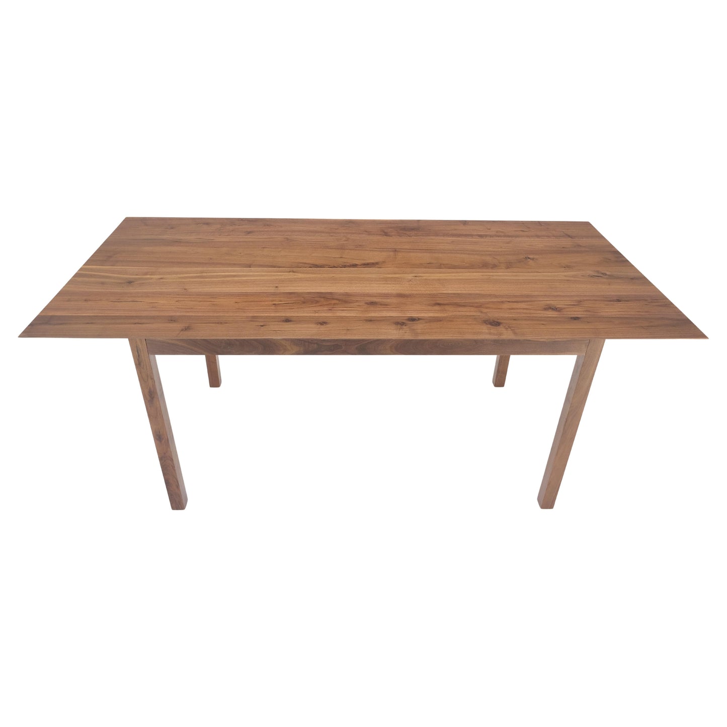 EstablishedLines Solid Walnut Knife Edge Parsons Square Legs Rectangle 6' Long Dining Table MINT!