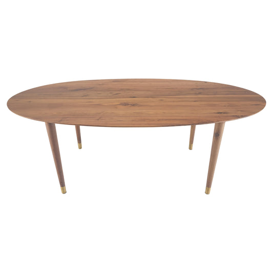 EstablishedLines Knife Edge Oval Solid Walnut Tapered Leg 7' long Dining Conference Table MINT!