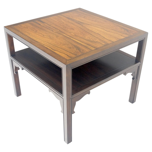 EstablishedLines Baker Rosewood Ebonized Mahogany 22" Square Side Lamp Occasional Table MINT!