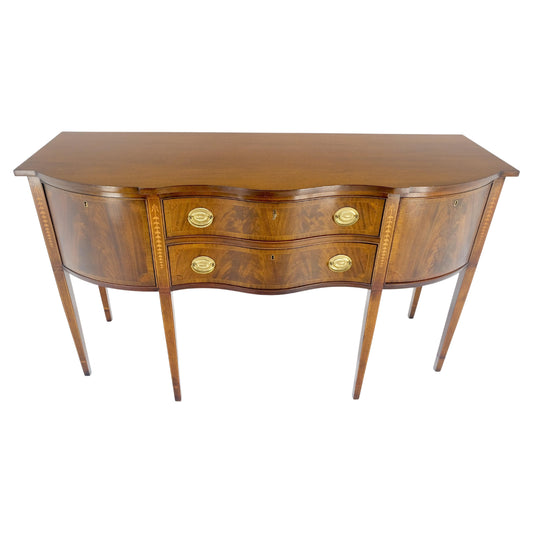 EstablishedLines Councill Two Drawer Double Door Serpentine Front Mahogany Federal Sideboard MINT