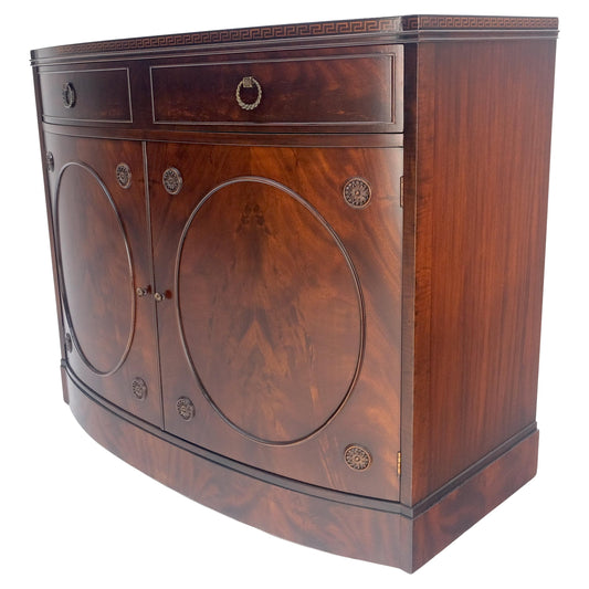 EstablishedLines Federal Flame Crotch Mahogany Bow Front Double Door Compartment Sideboard MINT!