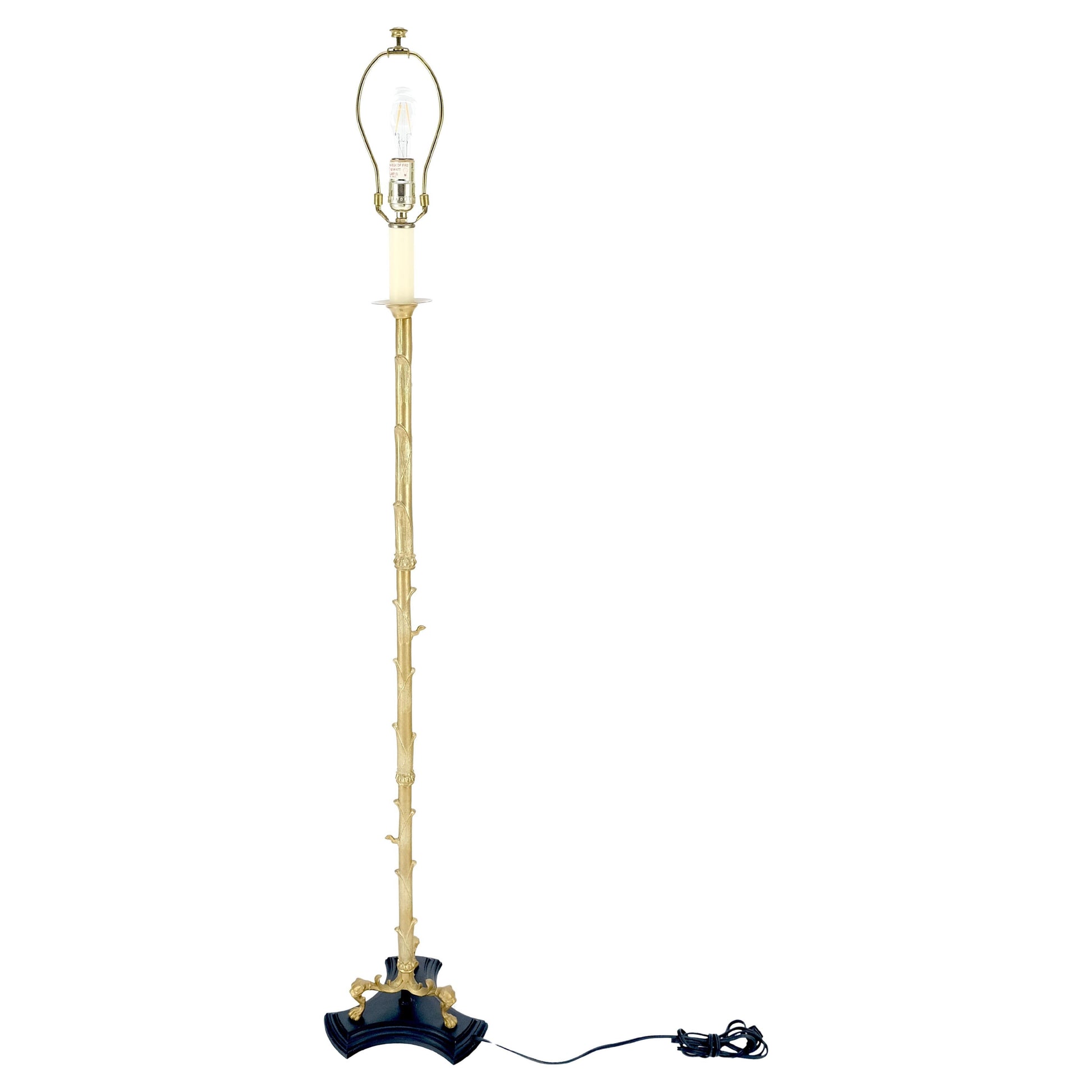 EstablishedLines Solid Brass Bronze Faux Twig Tripod Claw Feet Base Floor Lamp Super Fine Quality