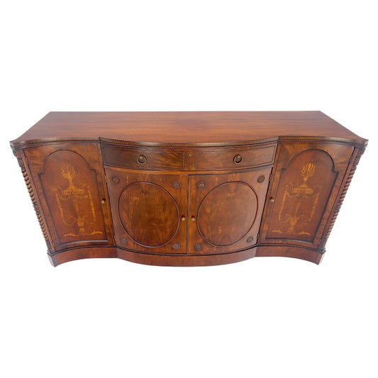 EstablishedLines Very Fine Inlayed Serpentine Front Mahogany Sideboard Cabinet Credenza MINT!