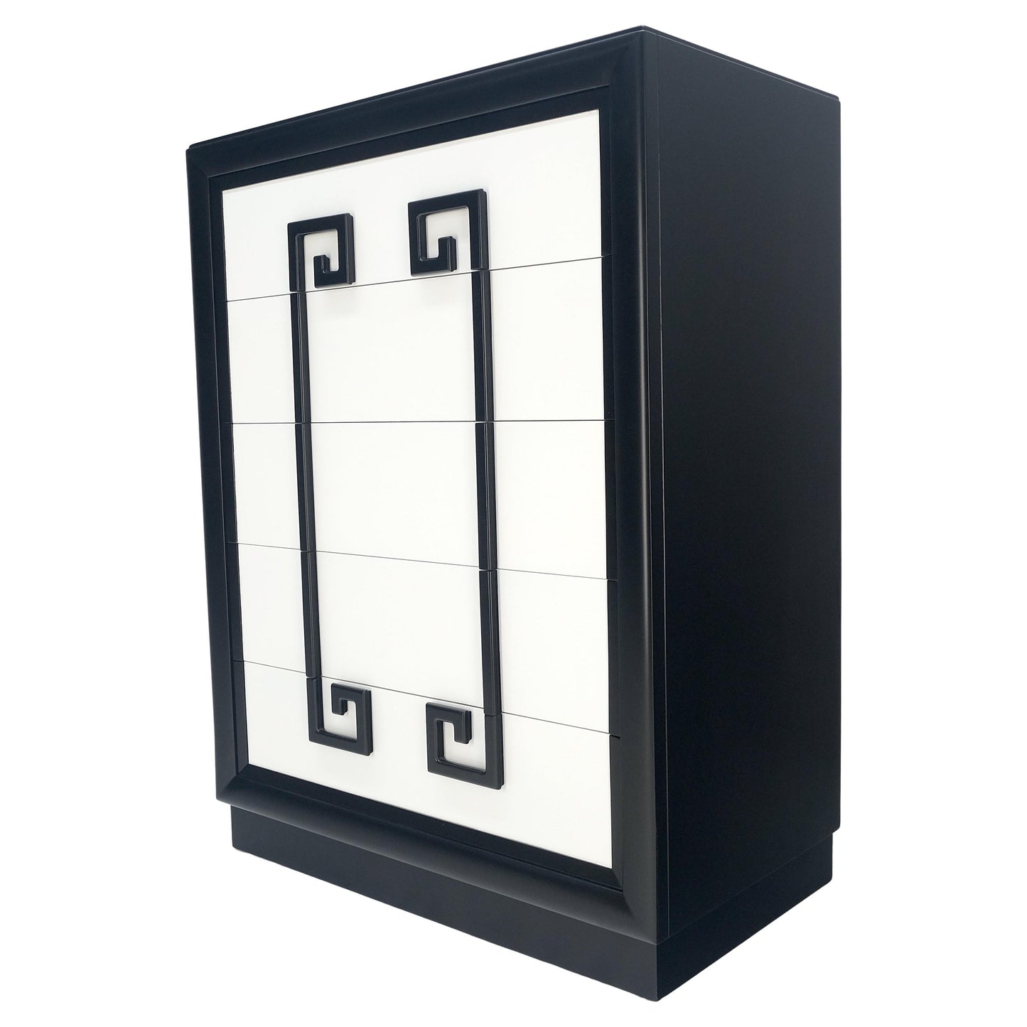 EstablishedLines Kittinger Black & White Lacquer Mandarin Chest of 5 Drawers Dresser MINT!