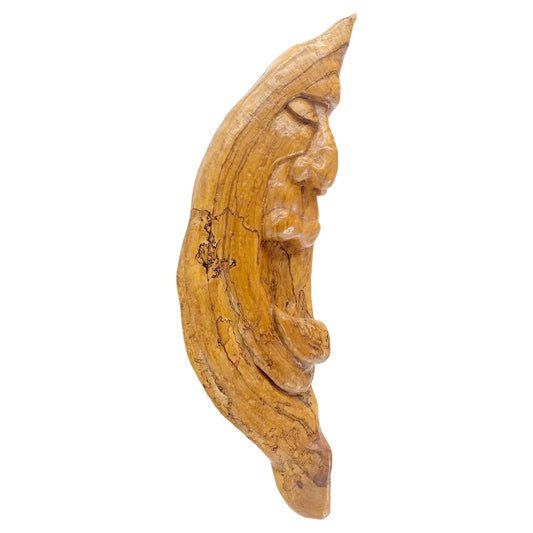 EstablishedLines Large 40" Tall Carved Lacquered Solid Teak Moon Face Wall Hanging Sculpture NICE