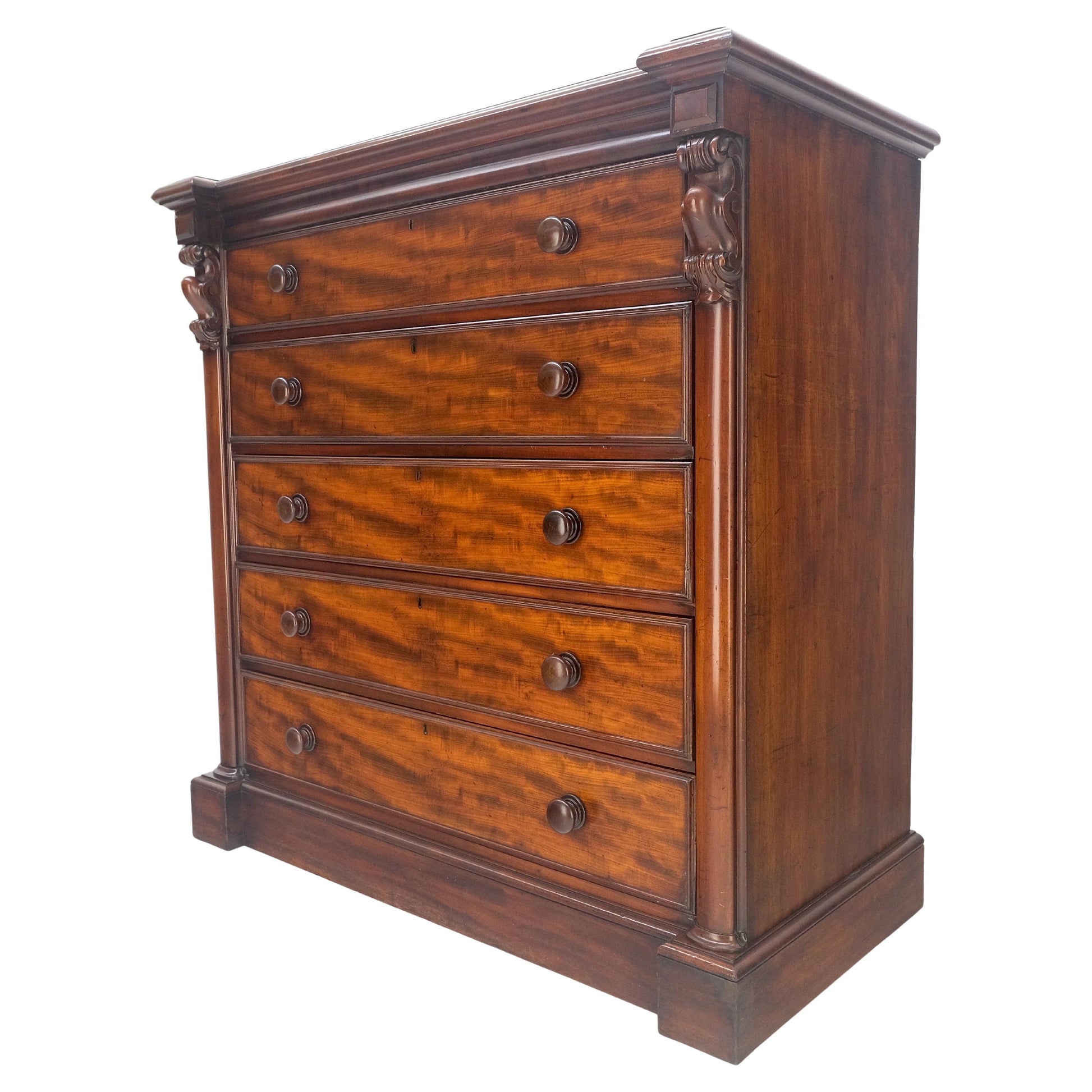 EstablishedLines 19th Century Wellington Mahogany Chest Of Drawers Secretary Desk Dovetails Clean