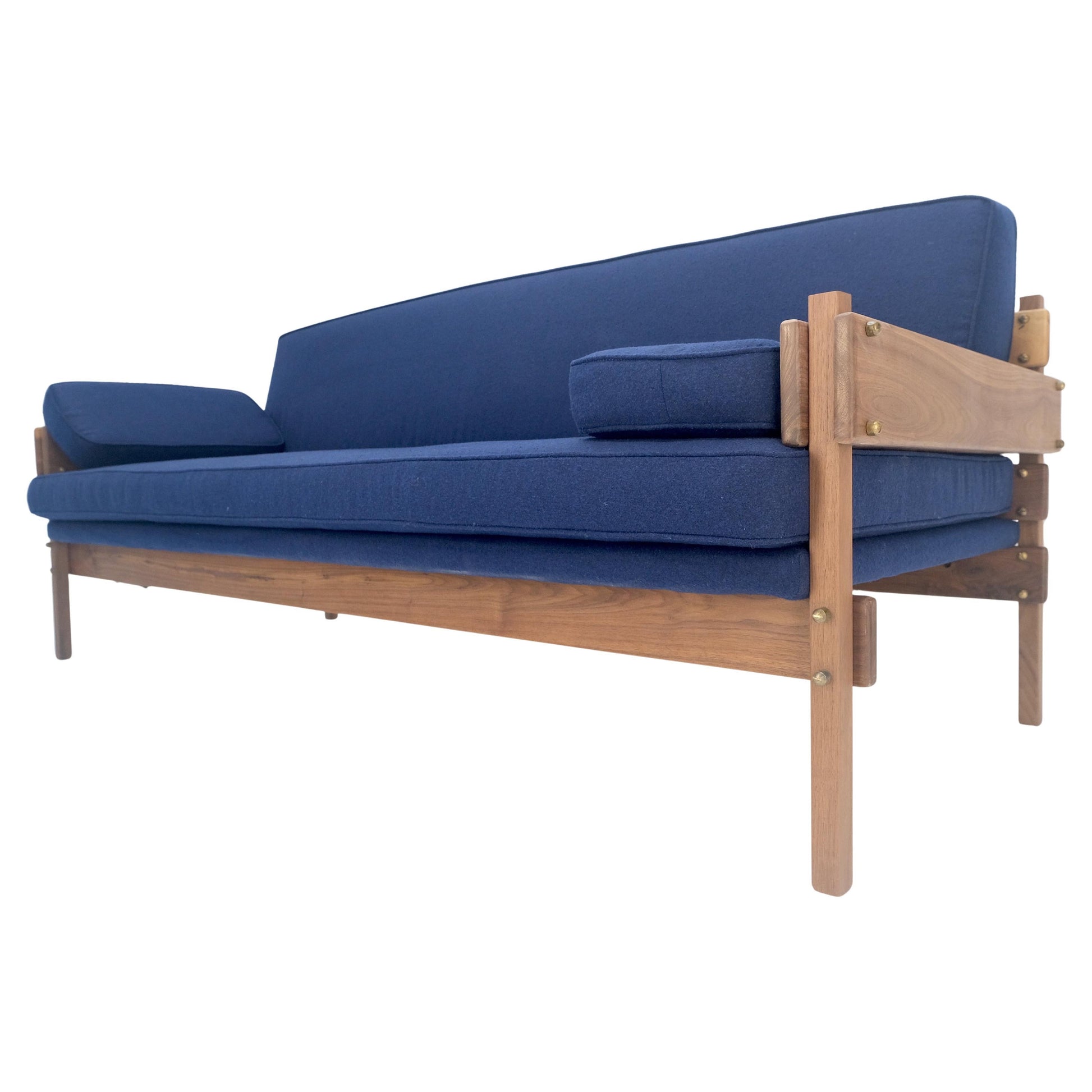 EstablishedLines Danish MSM Solid Oiled Walnut Frame New Upholstery Vintage Daybed Sofa Settee