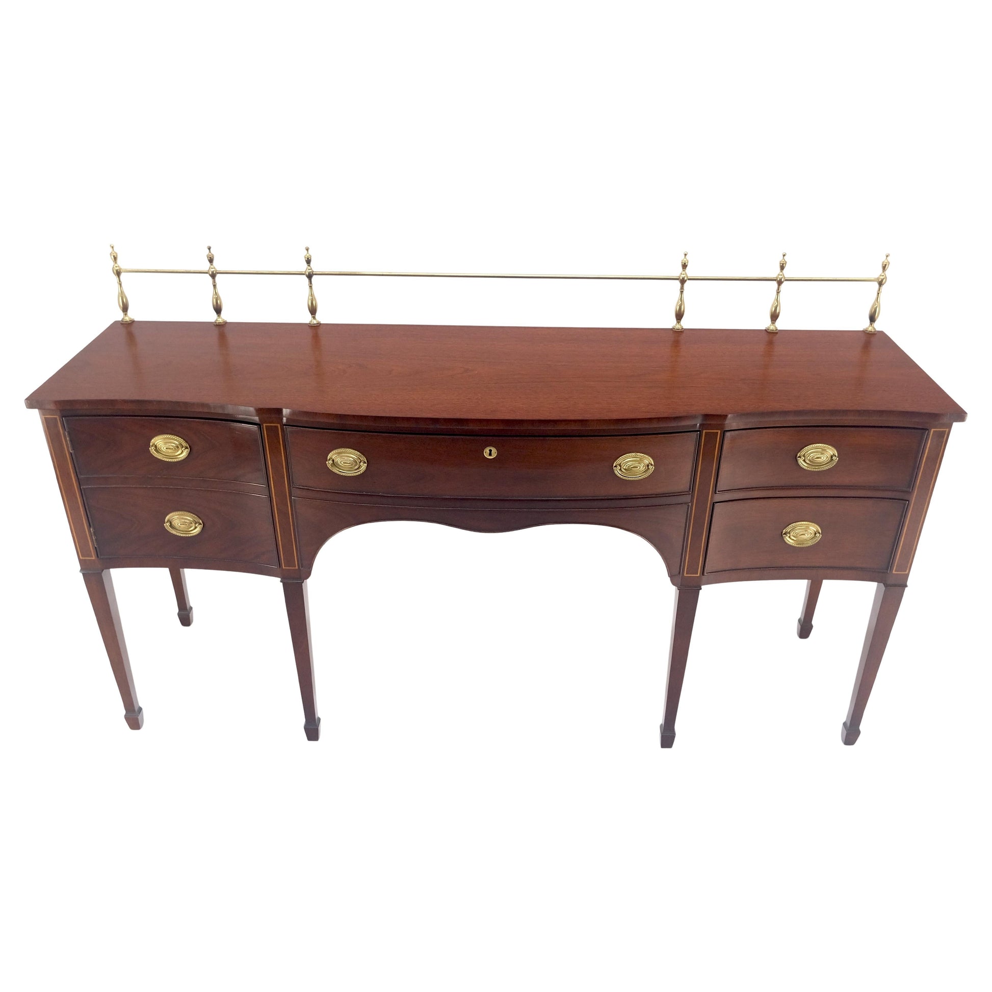 EstablishedLines Kindel Brass Gallery Top 3 Drawers 1 Door Mahogany Federal Style Sideboard MINT