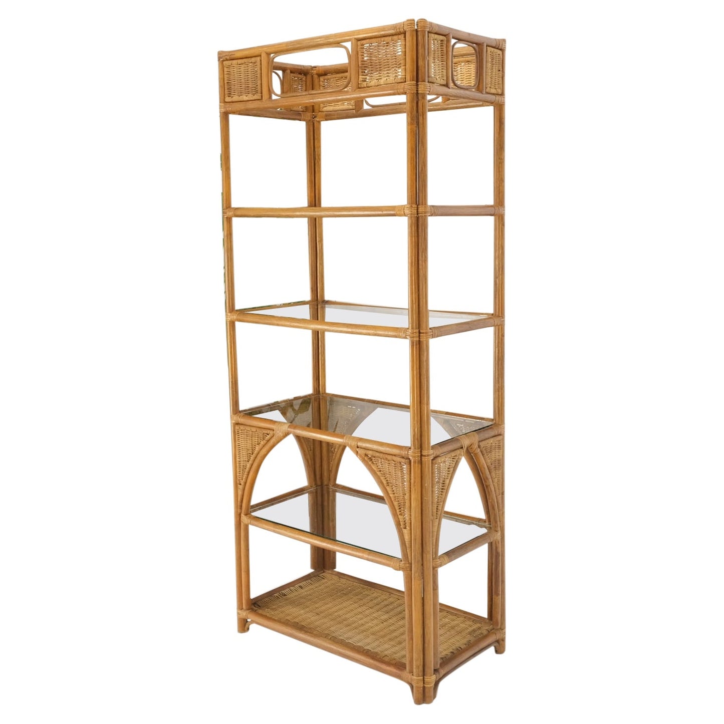 Bamboo Rattan Decorative Shelf Etagere