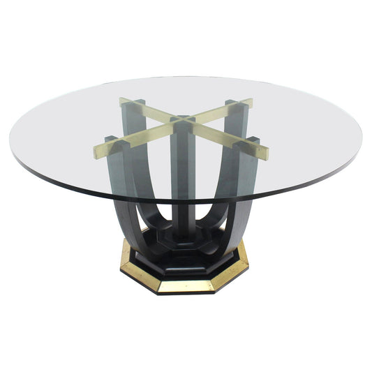 Round Glass-Top Center or Dining Table