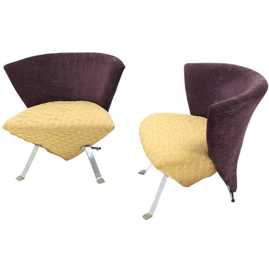Pair of Saporiti Italian Modern Lounge Chairs