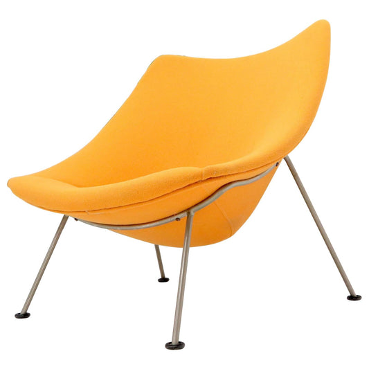 Pierre Paulin Artifort Wool Upholstery Oyster Chair Orange Wool Upholstery