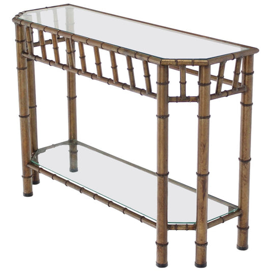 Metal Faux Bamboo Medium Size Console Table
