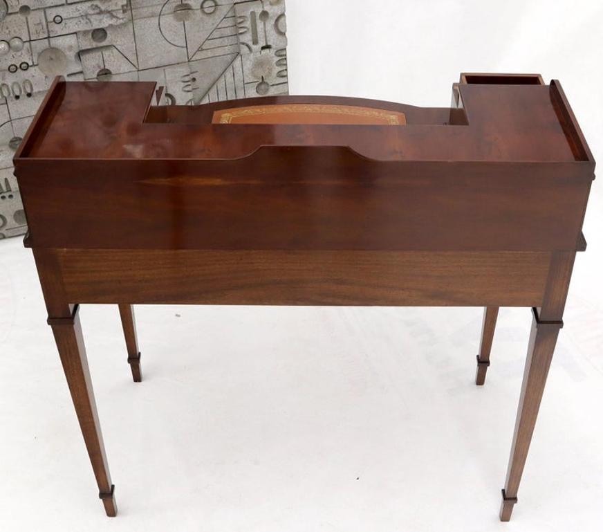 Petit English Multi Drawer Compartment Mahogany Leather Top Desk
