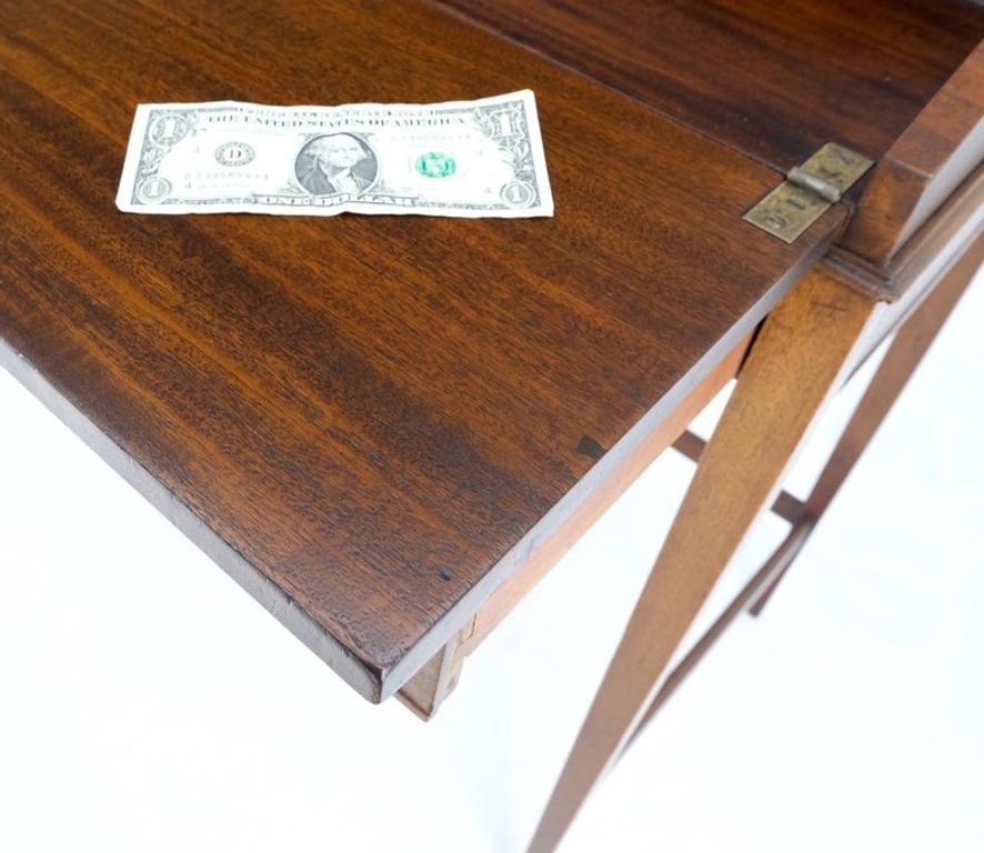 Petit Roll Top Mahogany Mechanical Desk Writing Table Tapered Legs Mid Century