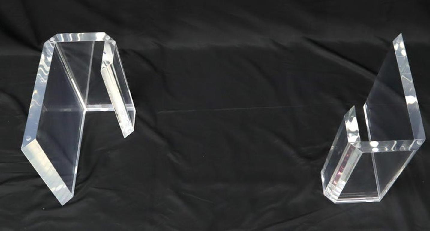 Lucite Base Glass Top Compact Rectangular Coffee Table