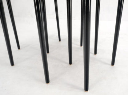 Set of Three Italian Rosewood Mid Century Modern Dowel Leg Nesting Tables